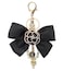 DIFFGYSAN Camellia Flower Big BowKnot keychain Pearl Lucky Number Five Chain Dangle Charm Handbag Purse Charm for Women balck
