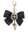 DIFFGYSAN Camellia Flower Big BowKnot keychain Pearl Lucky Number Five Chain Dangle Charm Handbag Purse Charm for Women balck