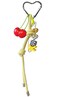 E-Go Pom EGo Pom Cherry Keychain Bag Charm Leather Knots Bag Charm Leather Tassel KeyChain Hand Woven Pale Yellow Small