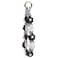 elephtree Boho Macrame Keychain Wristlet Keychain Weave Exquisite Keyring Holder Bracelet Handmade Wrist Lanyard for Women Black flower with pearl
