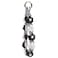 elephtree Boho Macrame Keychain Wristlet Keychain Weave Exquisite Keyring Holder Bracelet Handmade Wrist Lanyard for Women Black flower with pearl