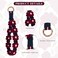 elephtree Boho Macrame Keychain Wristlet Keychain Weave Exquisite Keyring Holder Bracelet Handmade Wrist Lanyard for Women Claret flower