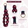 elephtree Boho Macrame Keychain Wristlet Keychain Weave Exquisite Keyring Holder Bracelet Handmade Wrist Lanyard for Women Claret flower
