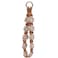 elephtree Boho Macrame Keychain Wristlet Keychain Weave Exquisite Keyring Holder Bracelet Handmade Wrist Lanyard for Women Khaki flower