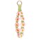 elephtree Boho Macrame Keychain Wristlet Keychain Weave Exquisite Keyring Holder Bracelet Handmade Wrist Lanyard for Women Tender pink flower
