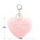 FEBD Womens Heart Puffball Keychain Faux Fur Pom Pom Keyholder Bag Accessory Keyring Backpack Charms for Girlslight pink