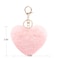 FEBD Womens Heart Puffball Keychain Faux Fur Pom Pom Keyholder Bag Accessory Keyring Backpack Charms for Girlslight pink