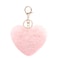 FEBD Womens Heart Puffball Keychain Faux Fur Pom Pom Keyholder Bag Accessory Keyring Backpack Charms for Girlslight pink