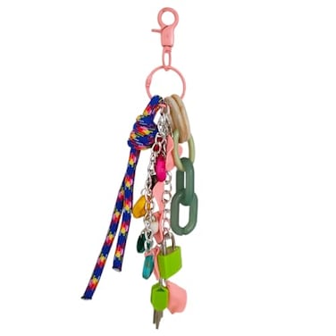 FengFaer Boho Bag Charms for HandbagsPurse CharmsPurse Keychain Bag Charm Chainkeychains for women Pink