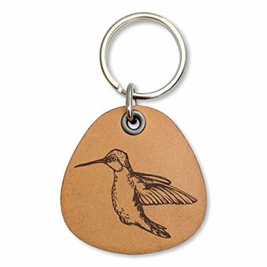 ForLeatherMore Hummingbird Genuine Leather Keychain Bird keychains Gift