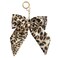 Fuerxy Leopard Print Bow Bag Charm for Purse Handbags Bag Accessories Charms PU Key Charms Brown