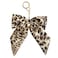 Fuerxy Leopard Print Bow Bag Charm for Purse Handbags Bag Accessories Charms PU Key Charms Brown