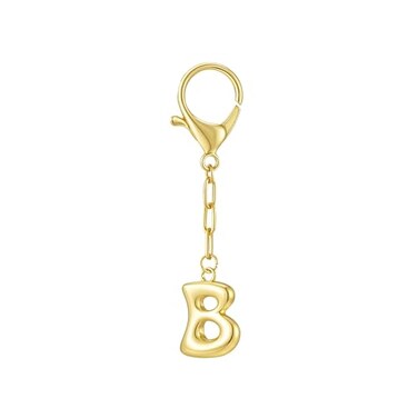 GAOKOXI Gold Bubble Initial Keychain Charm for Women Chunky Bag Purse Charms B Letter Key Chains for Handbag Cute Accessories