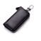 Funny live Genuine Leather Key Holder Bag with 2 Card Slots 6 Hooks Access Card Key Case Wallet for Men Women Black