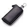 Funny live Genuine Leather Key Holder Bag with 2 Card Slots 6 Hooks Access Card Key Case Wallet for Men Women Black