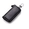 Funny live Genuine Leather Key Holder Bag with 2 Card Slots 6 Hooks Access Card Key Case Wallet for Men Women Black