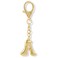 Vintashion Gold Plated Bubble Initial Letter Keychain for Women Car Key Bag Purse Decorative Keyring Charm Accessory Letter A
