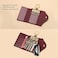 GOLF SUPAGS Women PVC Leather Car Key Chain Card Holder Wallet Pouch 6 Hook Snap Closure keys Money Organizer Case BrownWine