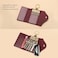GOLF SUPAGS Women PVC Leather Car Key Chain Card Holder Wallet Pouch 6 Hook Snap Closure keys Money Organizer Case BrownWine