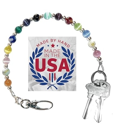 Hidden Hollow Beads Multi Key Keeper 12 Womens Hand Beaded in USA Purse Keychain Handbag Key Holder AntiLost Wallet Organizer Strap Key Finder Chain Bag Accessory Gift for Women Swivel Hook