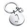 HOLLP Initial Disc Charm Keychain 26 Letters Alphabet Key Ring AZ Initial English Charm Keychain SilverJ