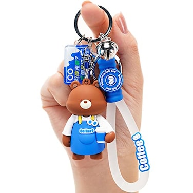 HONYJOOM Kawaii Keychain Bear Keychain Cartoon Cute Keychains for Women Men Boyfriend Best Friend Car Backpack Charms