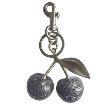hxusin Cherry Keychain for Women Cute Cherry Bag Charm Purse Charms for Handbag Durable Fruit Keychain Accessories Silvery