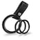 Idakekiy Zinc Alloy Key Rings Leather Part Button Key Clip Carabiner Keychain Split Keyrings for Men and Women