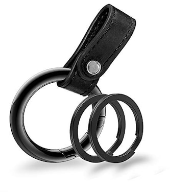 Idakekiy Zinc Alloy Key Rings Leather Part Button Key Clip Carabiner Keychain Split Keyrings for Men and Women
