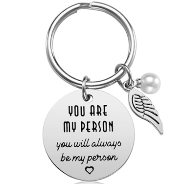 iJuqi Valentines Day Keychain for Her You Are My Person Silver Romantic Gift for Women