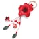 Inbagi Leather Leaf Flower Tassel Keychain Boho Accessories Cute Keychains for Women Wallet Bag Purse Ring Pendant Charms Red