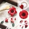 Inbagi Leather Leaf Flower Tassel Keychain Boho Accessories Cute Keychains for Women Wallet Bag Purse Ring Pendant Charms Red