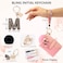 HONYJOOM Initial Letter Keychain for Women Girls Girly Bling Rhinestone Sparkly Key Chains Cute Car keys Backpack Bag Charms Pom Pom Keychains Wristlet Accessories S keychain black