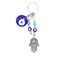 Jasimkiss Evil Eye Keychains Hamsa Hand keychains Protection Good Luck Amulet Charm Key Ring Bag Purse Accessories A