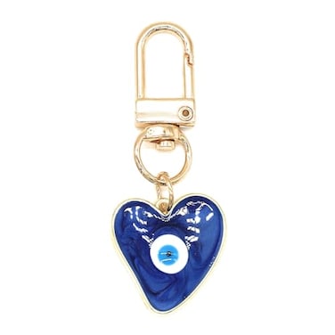 Jasimkiss Evil Eye Keychains Sweatheart Keychains Protection Charm for Women Men Car Key Ring Bag Purse Accessories DeepBlue
