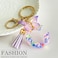JINGUAZI Initial letter Keychains for Women Tassel Butterfly Pink Cute Car Keychain for Wallet Purses Backpack Purple C