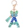 JINGUAZI Initial letter Keychains for Women Tassel Butterfly Pink Purple Cute Car Keychain for Wallet Backpack bag charm ABlue Green