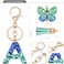 JINGUAZI Initial letter Keychains for Women Tassel Butterfly Pink Purple Cute Car Keychain for Wallet Backpack bag charm ABlue Green