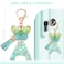 JINGUAZI Initial letter Keychains for Women Tassel Butterfly Pink Purple Cute Car Keychain for Wallet Backpack bag charm AGreen