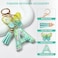 JINGUAZI Initial letter Keychains for Women Tassel Butterfly Pink Purple Cute Car Keychain for Wallet Backpack bag charm AGreen