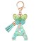 JINGUAZI Initial letter Keychains for Women Tassel Butterfly Pink Purple Cute Car Keychain for Wallet Backpack bag charm AGreen
