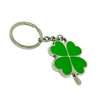 JINZHOUFZ 3D The Lucky Four Leaf Clover Keychain Lucky Key Chain Jewelry Gift Green 1
