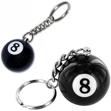 JJLFresheners Creative Number Eight Billiard Key Chain Pendant Car Key Ring Decoration Black Useful and Practical Accessories Gift