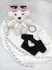 Joedy Bear Keychain Bag Charms Purse Charms Cute Keychains for Women Handbags Backpacks Wallet Black White
