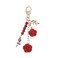 Joiigaem Rose Keychain Charm with Tassel Chain with Colorful Flowers and Beads Red