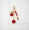 Joiigaem Rose Keychain Charm with Tassel Chain with Colorful Flowers and Beads Red