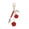 Joiigaem Rose Keychain Charm with Tassel Chain with Colorful Flowers and Beads Red