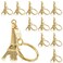 Junkin 30 Pieces Eiffel Tower Keychain Retro Decorations Purse Charms Statue Model Prom Keychain French SouvenirsGold