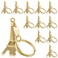 Junkin 30 Pieces Eiffel Tower Keychain Retro Decorations Purse Charms Statue Model Prom Keychain French SouvenirsGold