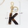 Junyuerly Letter Key Chains Accessories for Women and GirlsGold Initial Key Ring Tortoise Shell Bag Charm for Car Keys K